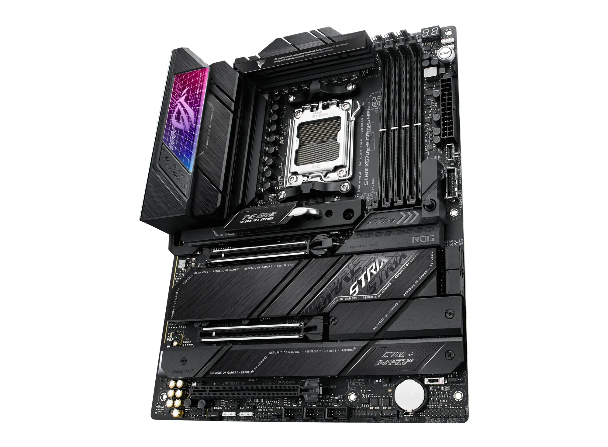 ASUS ROG STRIX X670E-E GAMING WIFI, AMD, Socket AM5, AMD Ryzen™ 7, DDR5-SDRAM, 128 GB, DIMM