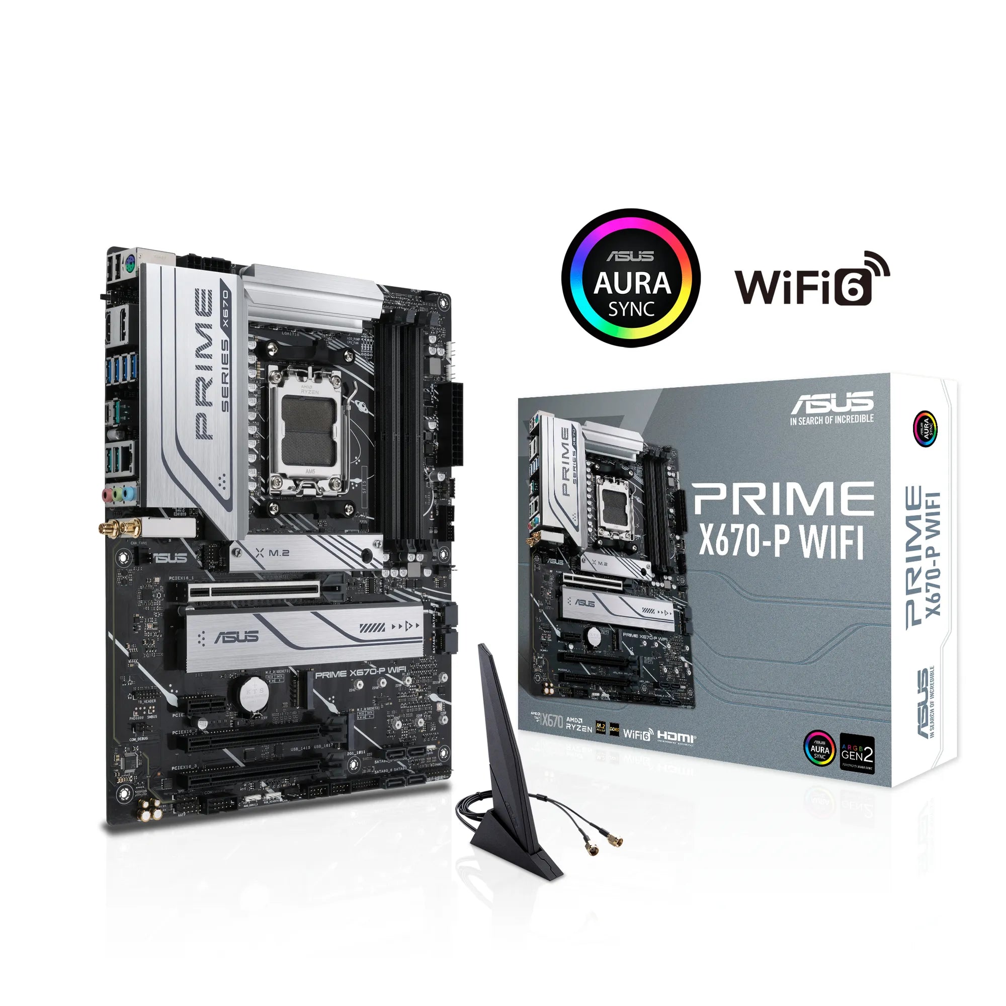 ASUS PRIME X670-P WIFI, AMD, Socket AM5, DDR5-SDRAM, 128 GB, DIMM, Dual-channel