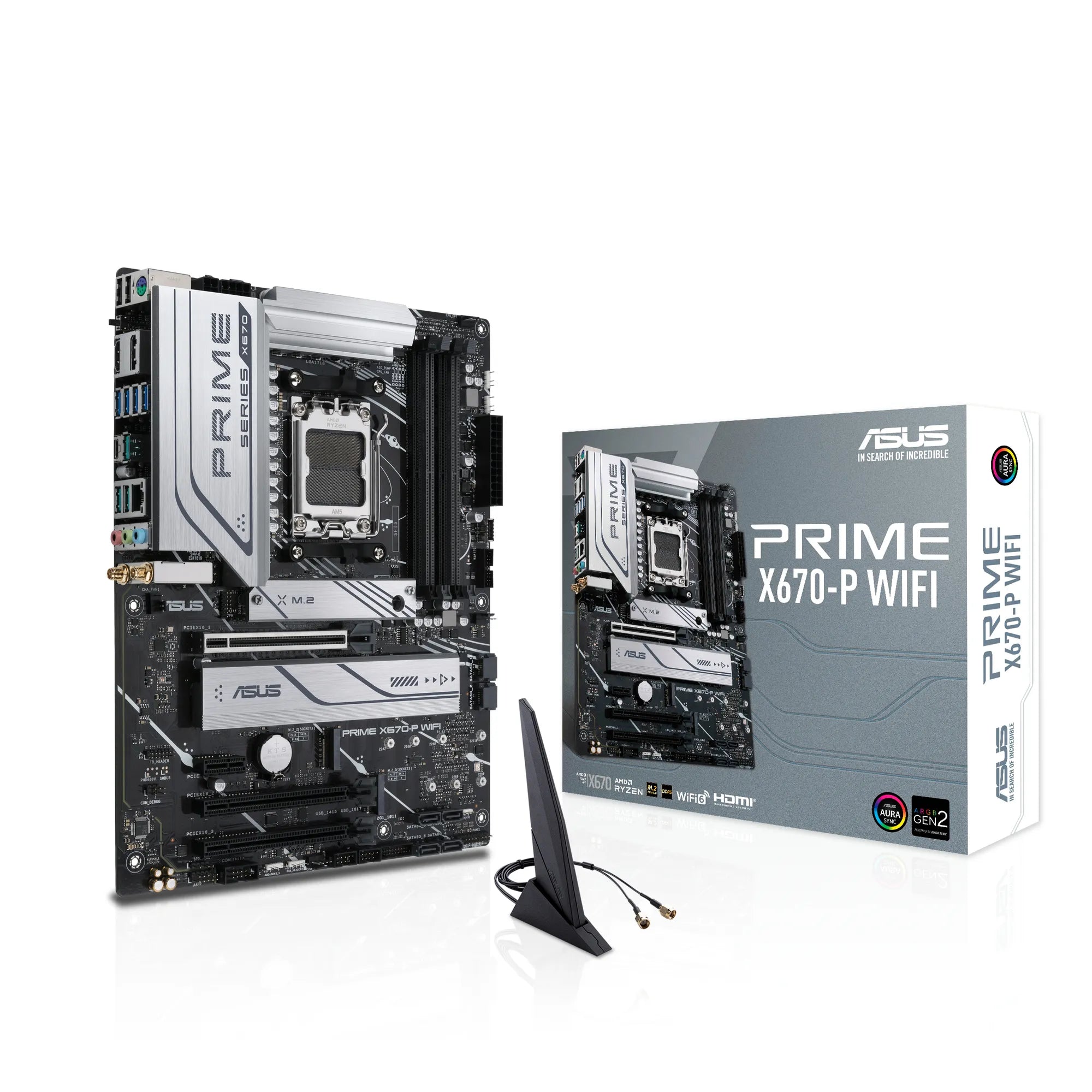 ASUS PRIME X670-P WIFI, AMD, Socket AM5, DDR5-SDRAM, 128 GB, DIMM, Dual-channel