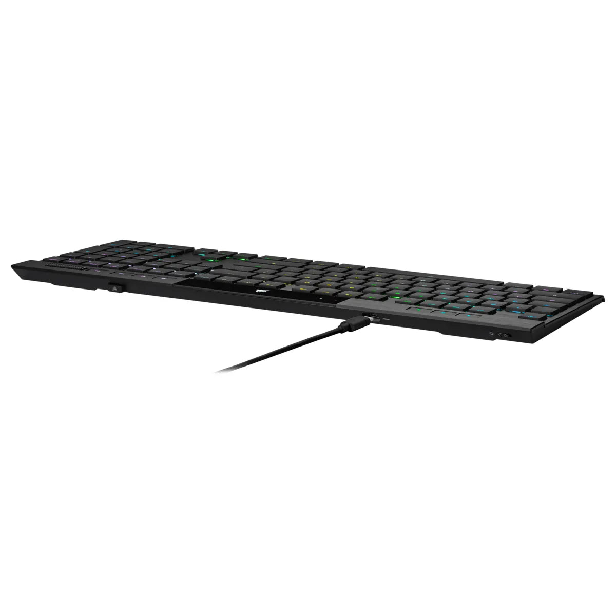 Corsair K100 AIR, Full-size (100%), USB + RF Wireless + Bluetooth, Mechanical, QWERTY, RGB LED, Black