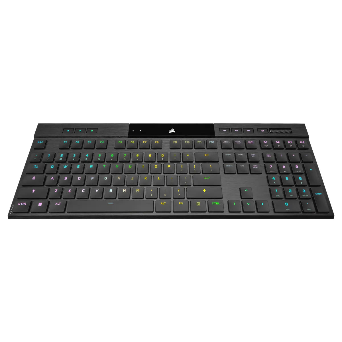 Corsair K100 AIR, Full-size (100%), USB + RF Wireless + Bluetooth, Mechanical, QWERTY, RGB LED, Black