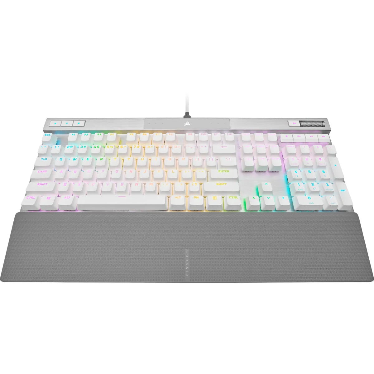 Corsair CH-910951A-NA, Full-size (100%), USB, Opto-mechanical key switch, RGB LED, White