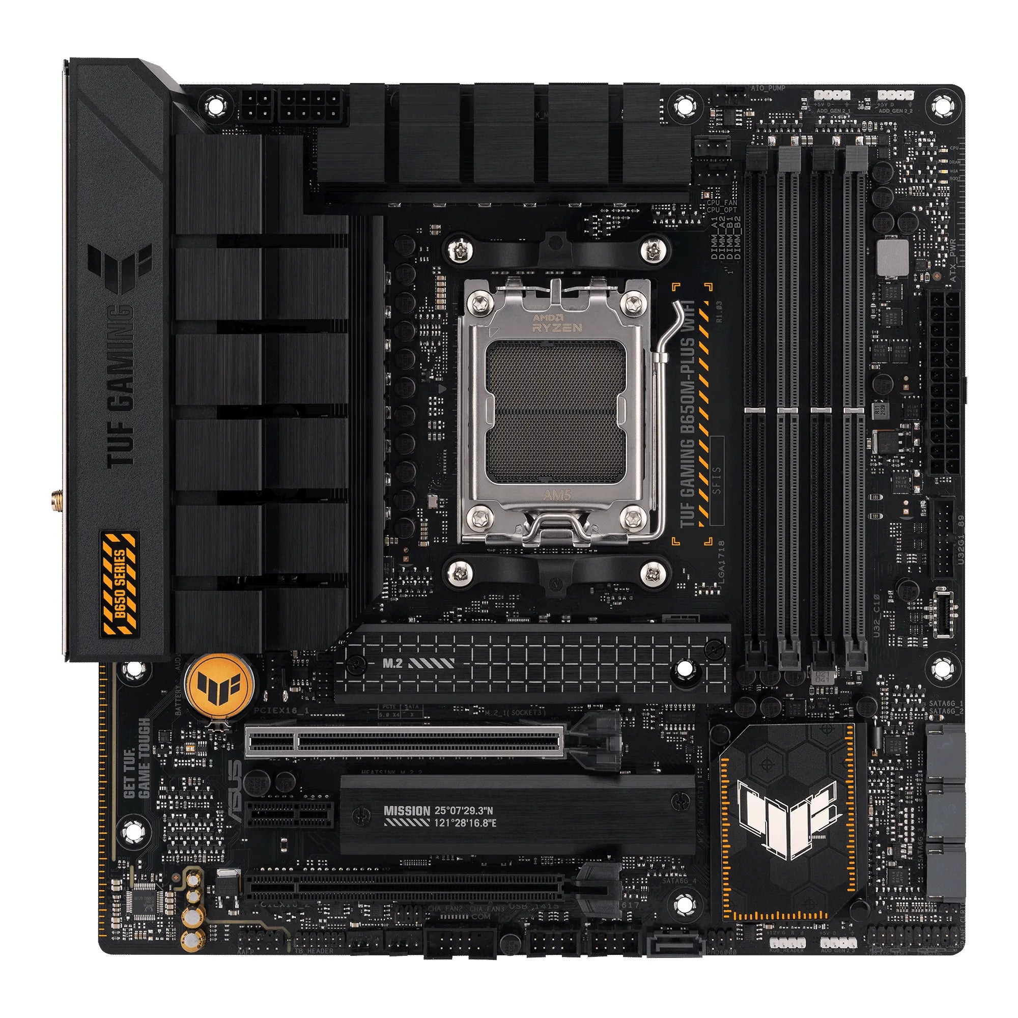 ASUS TUF GAMING B650M-PLUS WIFI, AMD, Socket AM5, DDR5-SDRAM, 128 GB, DIMM, Dual-channel