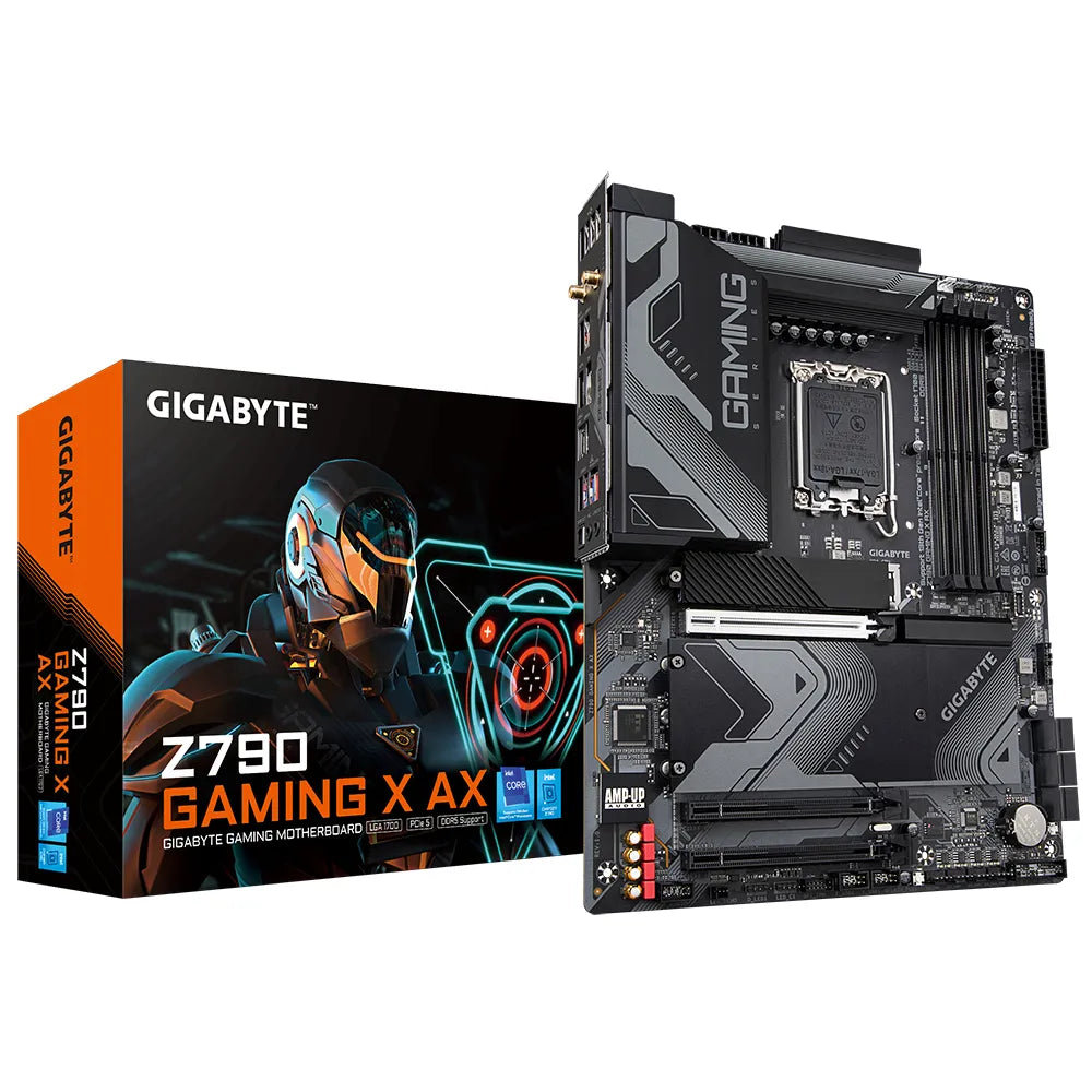 Gigabyte Z790 GAMING X AX Motherboard - Supports Intel Core 14th CPUs, 16*+1+2 Phases Digital VRM, up to 7600MHz DDR5, 4xPCIe 4.0 M.2, Wi-Fi 6E, 2.5GbE LAN , USB 3.2 Gen 2, Intel, LGA 1700, Intel® Celeron®, Intel® Core™ i3, Intel® Core™ i5, Intel® Core™ i7, Intel® Core™ i9,..., LGA 1700, 192 GB, DDR5-SDRAM