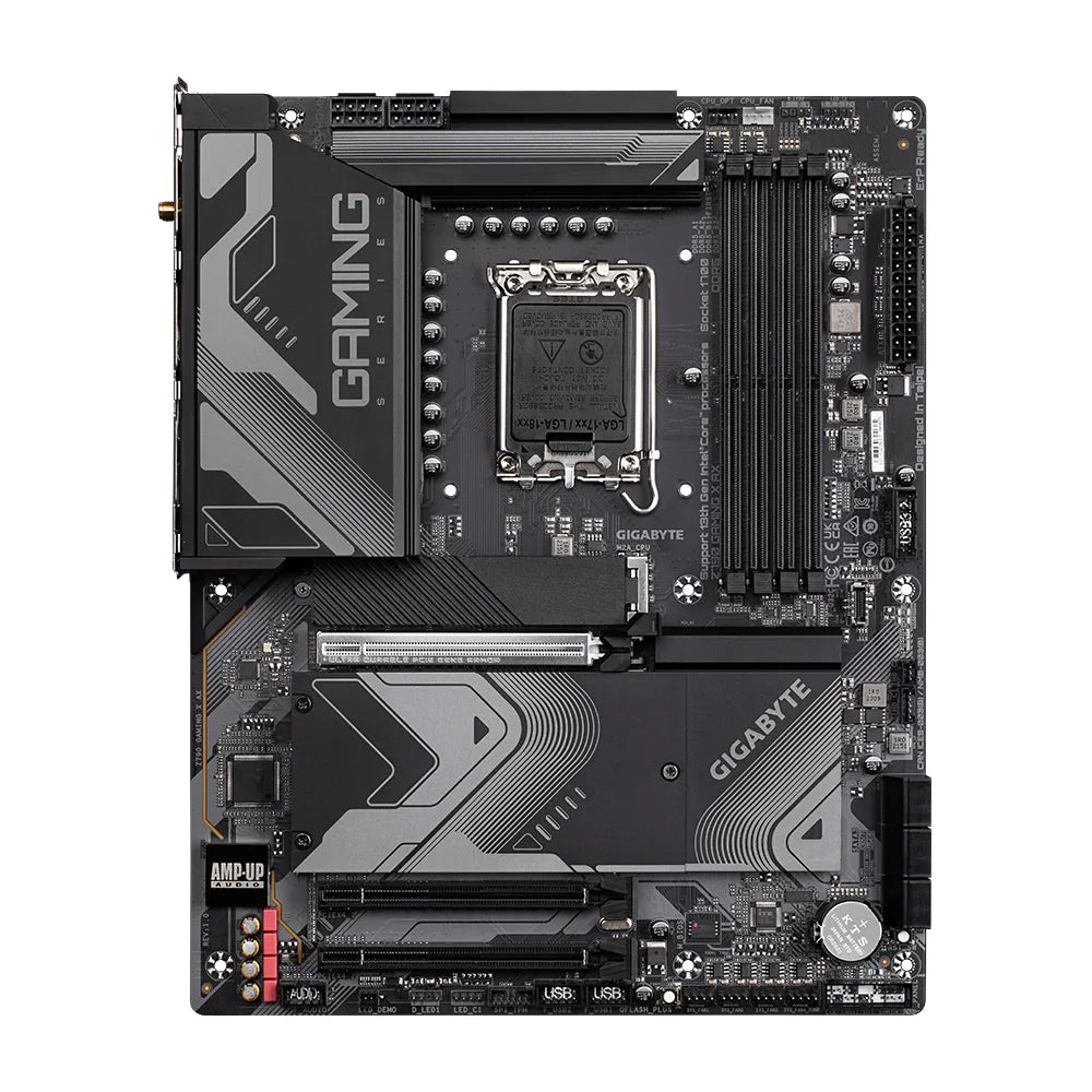 Gigabyte Z790 GAMING X AX Motherboard - Supports Intel Core 14th CPUs, 16*+1+2 Phases Digital VRM, up to 7600MHz DDR5, 4xPCIe 4.0 M.2, Wi-Fi 6E, 2.5GbE LAN , USB 3.2 Gen 2, Intel, LGA 1700, Intel® Celeron®, Intel® Core™ i3, Intel® Core™ i5, Intel® Core™ i7, Intel® Core™ i9,..., LGA 1700, 192 GB, DDR5-SDRAM