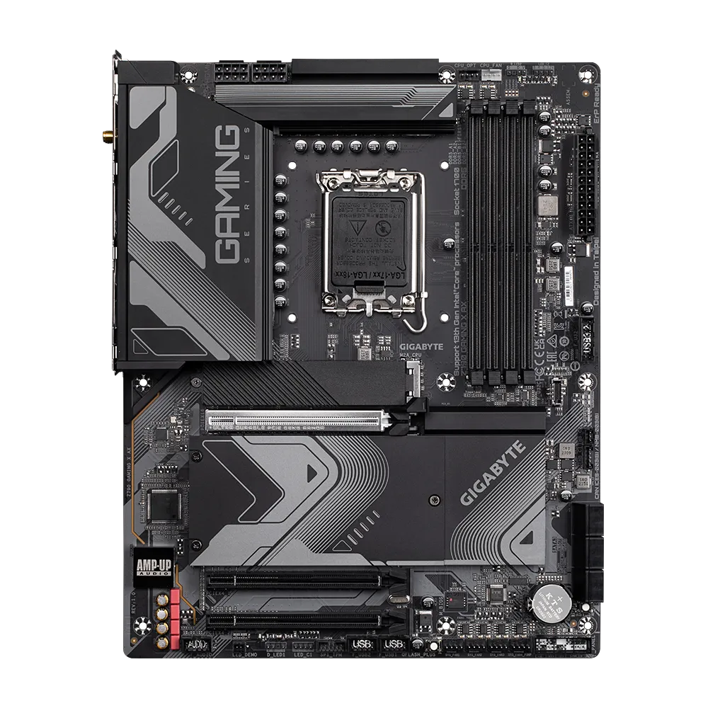 GIGABYTE Z790 GAMING X AX Motherboard - Supports Intel Core 14th CPUs, 16*+1+2 Phases Digital VRM, up to 7600MHz DDR5, 4xPCIe 4.0 M.2, Wi-Fi 6E, 2.5GbE LAN , USB 3.2 Gen 2, Intel, LGA 1700, Intel® Celeron®, Intel® Core™ i3, Intel® Core™ i5, Intel® Core™ i7, Intel® Core™ i9,..., LGA 1700, 192 GB, DDR5-SDRAM