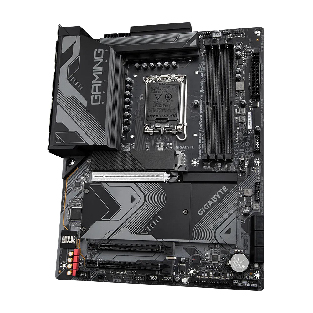 Gigabyte Z790 GAMING X AX Motherboard - Supports Intel Core 14th CPUs, 16*+1+2 Phases Digital VRM, up to 7600MHz DDR5, 4xPCIe 4.0 M.2, Wi-Fi 6E, 2.5GbE LAN , USB 3.2 Gen 2, Intel, LGA 1700, Intel® Celeron®, Intel® Core™ i3, Intel® Core™ i5, Intel® Core™ i7, Intel® Core™ i9,..., LGA 1700, 192 GB, DDR5-SDRAM