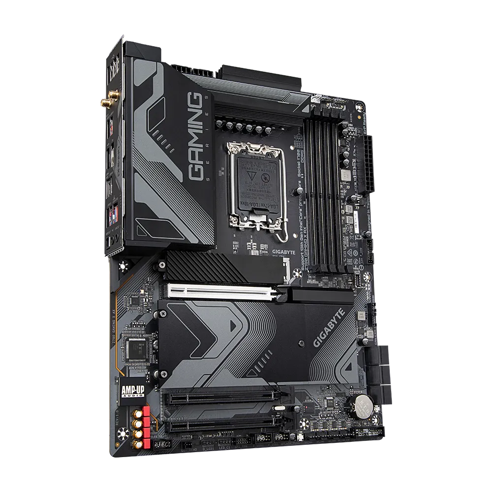 GIGABYTE Z790 GAMING X AX Motherboard - Supports Intel Core 14th CPUs, 16*+1+2 Phases Digital VRM, up to 7600MHz DDR5, 4xPCIe 4.0 M.2, Wi-Fi 6E, 2.5GbE LAN , USB 3.2 Gen 2, Intel, LGA 1700, Intel® Celeron®, Intel® Core™ i3, Intel® Core™ i5, Intel® Core™ i7, Intel® Core™ i9,..., LGA 1700, 192 GB, DDR5-SDRAM