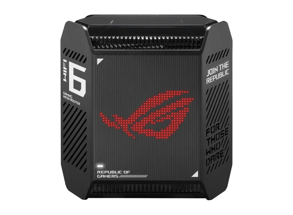 ASUS ROG Rapture GT6 (B-2-PK), Black, Internal, Mesh router, Power, 538.8 m², Tri-band (2.4 GHz / 5 GHz / 5 GHz)