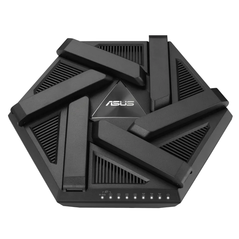 ASUS RT-AXE7800, Wi-Fi 6E (802.11ax), Tri-band (2.4 GHz / 5 GHz / 6 GHz), Ethernet LAN, Black, Tabletop router