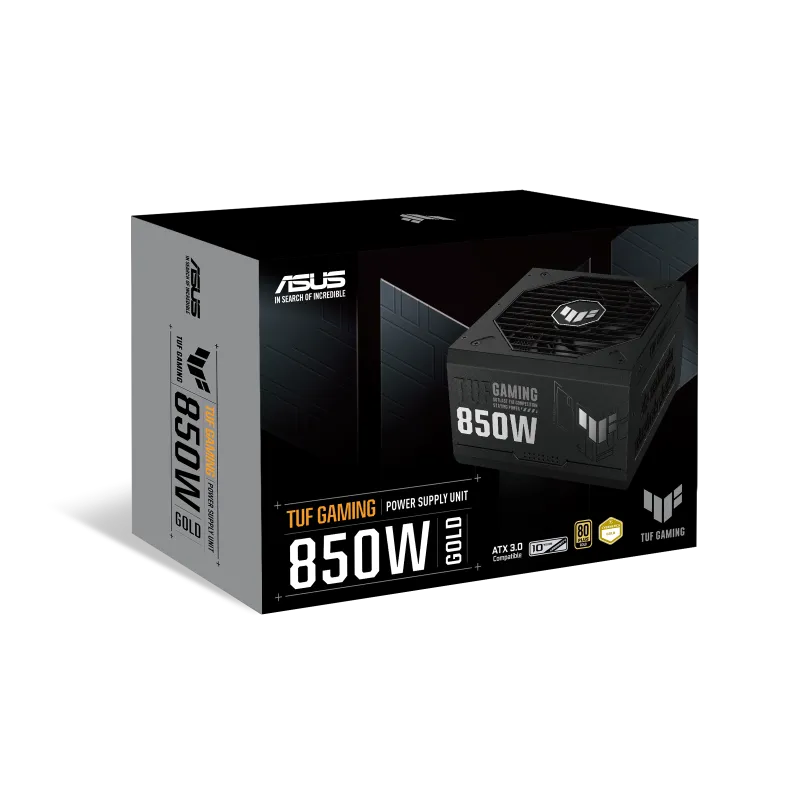 ASUS TUF Gaming 850W Gold, 850 W, 100 - 240 V, 130 W, 850 W, 130 W, 9.6 W