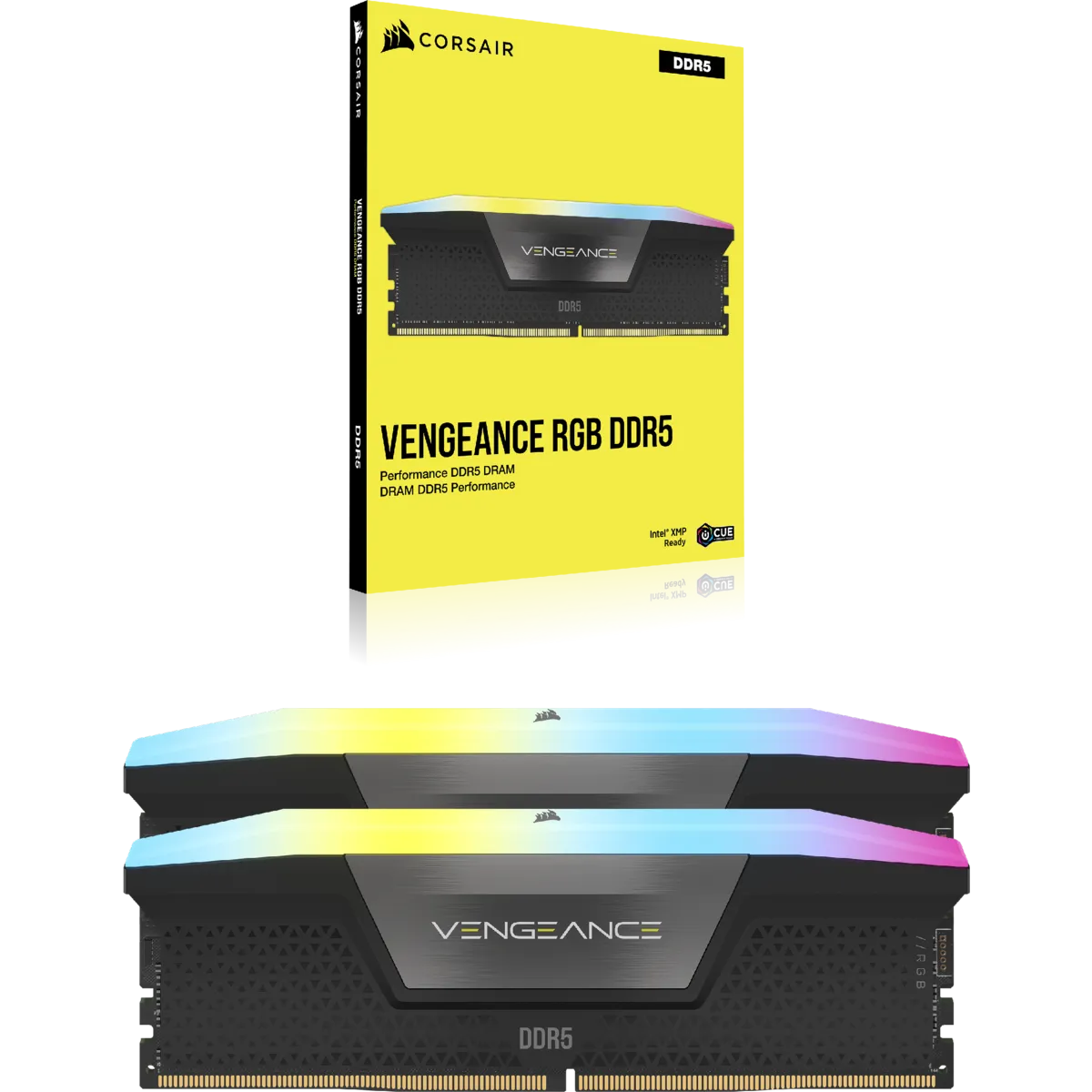 Corsair Vengeance RGB CMH32GX5M2B5600C40K, 32 GB, 2 x 16 GB, DDR5, 5600 MHz, 288-pin DIMM, Black