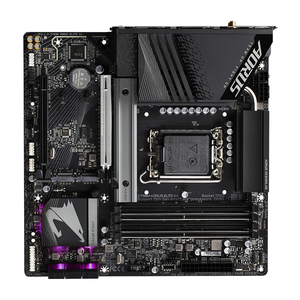 Gigabyte Z790M AORUS ELITE AX, Intel, LGA 1700, Intel® Celeron®, Intel® Core™ i3, Intel® Core™ i5, Intel® Core™ i7, Intel® Core™ i9,..., LGA 1700, DDR5-SDRAM, 128 GB