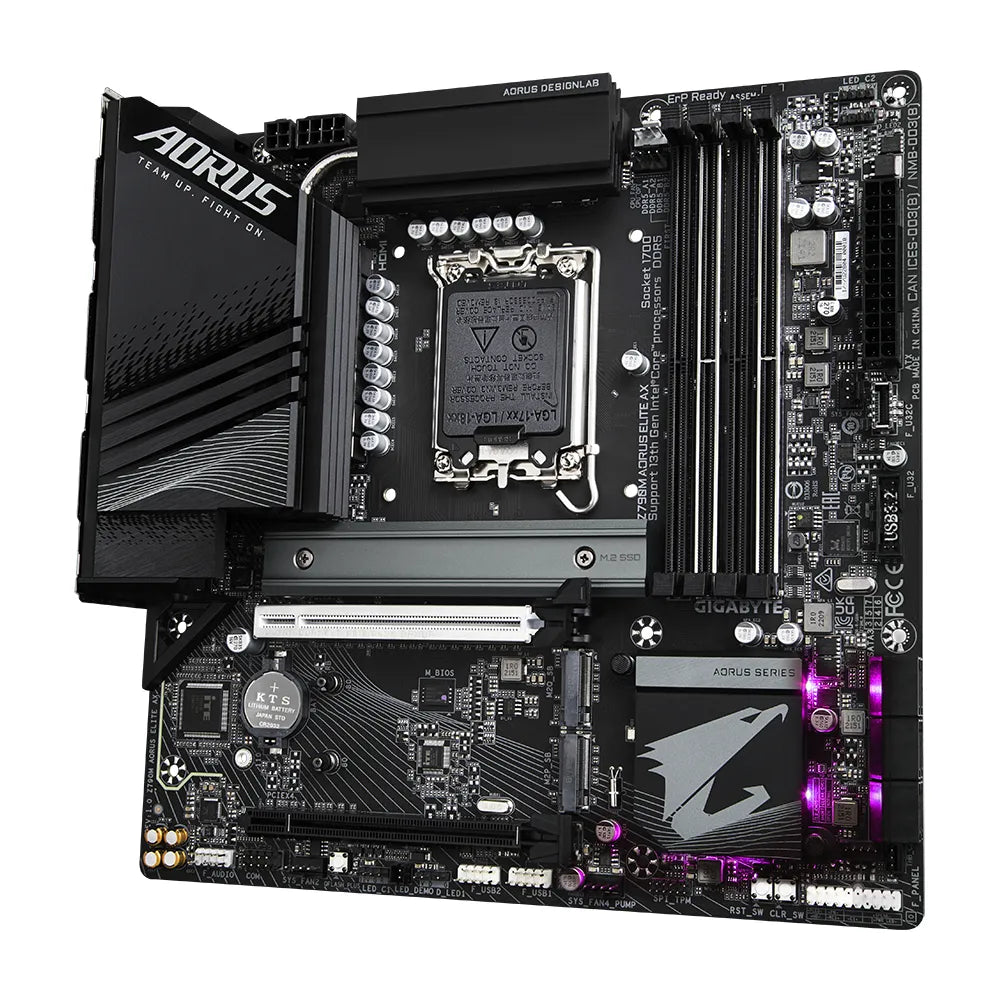 Gigabyte Z790M AORUS ELITE AX, Intel, LGA 1700, Intel® Celeron®, Intel® Core™ i3, Intel® Core™ i5, Intel® Core™ i7, Intel® Core™ i9,..., LGA 1700, DDR5-SDRAM, 128 GB