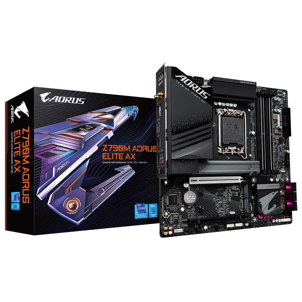 GIGABYTE Z790M AORUS ELITE AX, Intel, LGA 1700, Intel® Celeron®, Intel® Core™ i3, Intel® Core™ i5, Intel® Core™ i7, Intel® Core™ i9,..., LGA 1700, 256 GB, DDR5-SDRAM