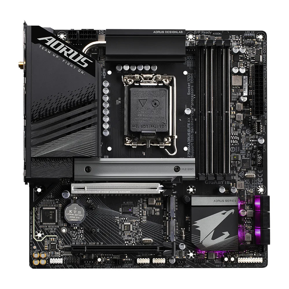 Gigabyte Z790M AORUS ELITE AX, Intel, LGA 1700, Intel® Celeron®, Intel® Core™ i3, Intel® Core™ i5, Intel® Core™ i7, Intel® Core™ i9,..., LGA 1700, DDR5-SDRAM, 128 GB