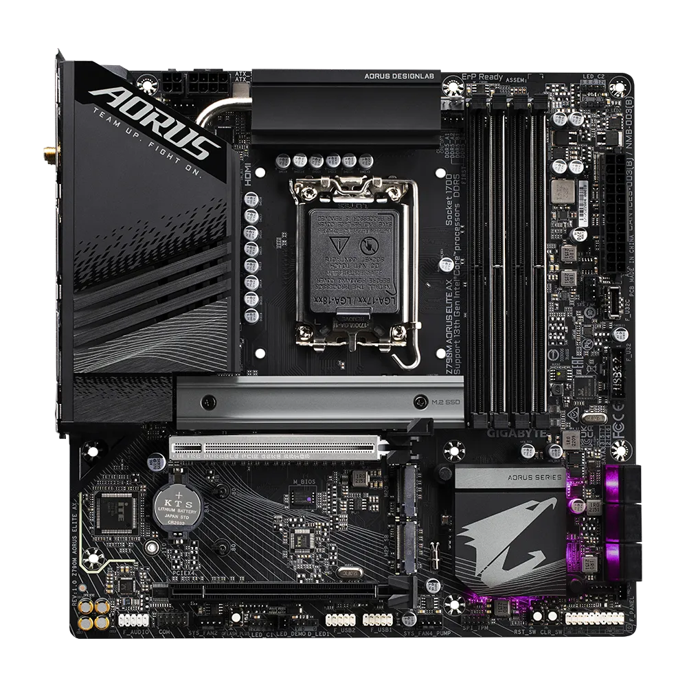 GIGABYTE Z790M AORUS ELITE AX, Intel, LGA 1700, Intel® Celeron®, Intel® Core™ i3, Intel® Core™ i5, Intel® Core™ i7, Intel® Core™ i9,..., LGA 1700, 256 GB, DDR5-SDRAM