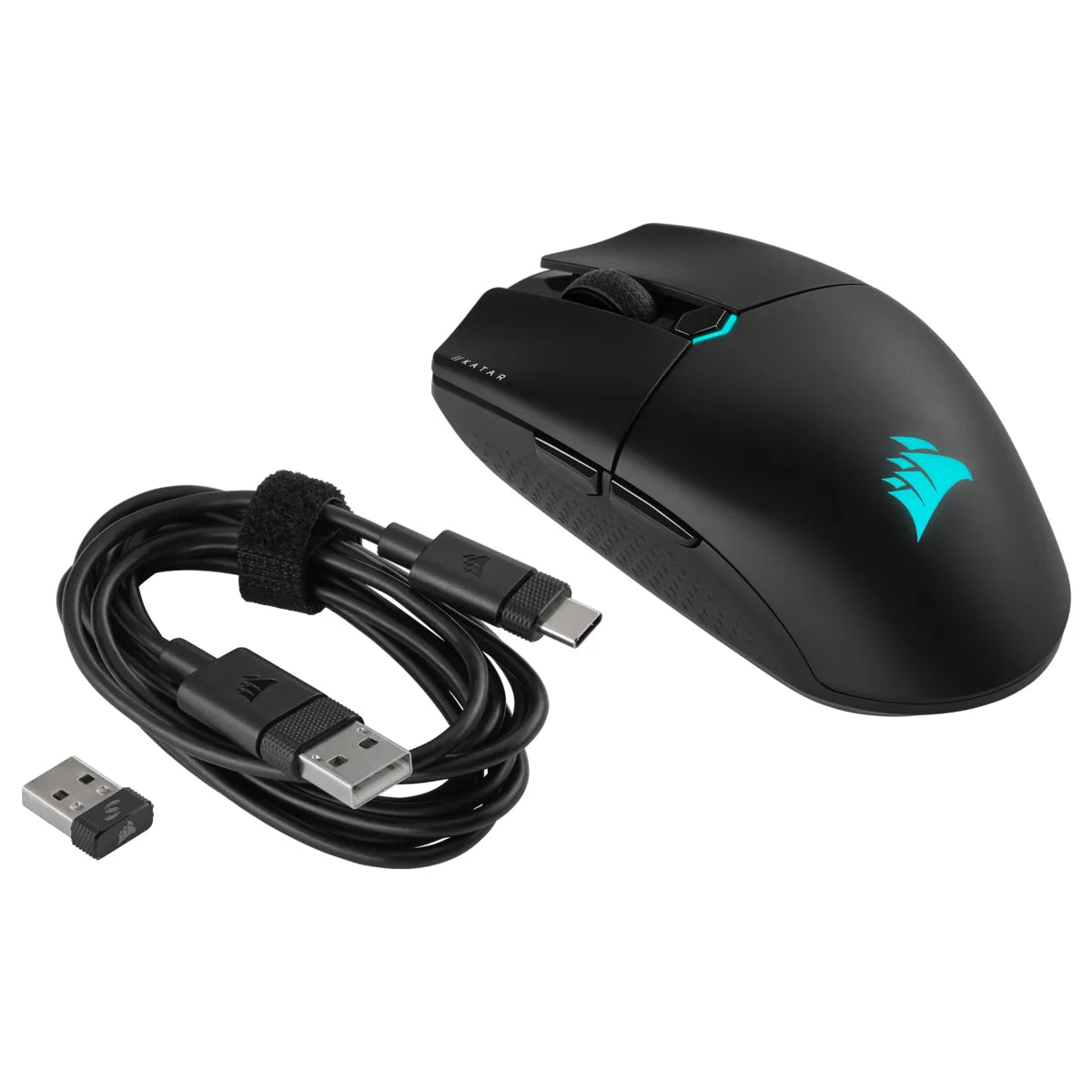 Corsair Katar Elite Wireles, Optical, RF Wireless + Bluetooth + USB Type-A, 26000 DPI, Black