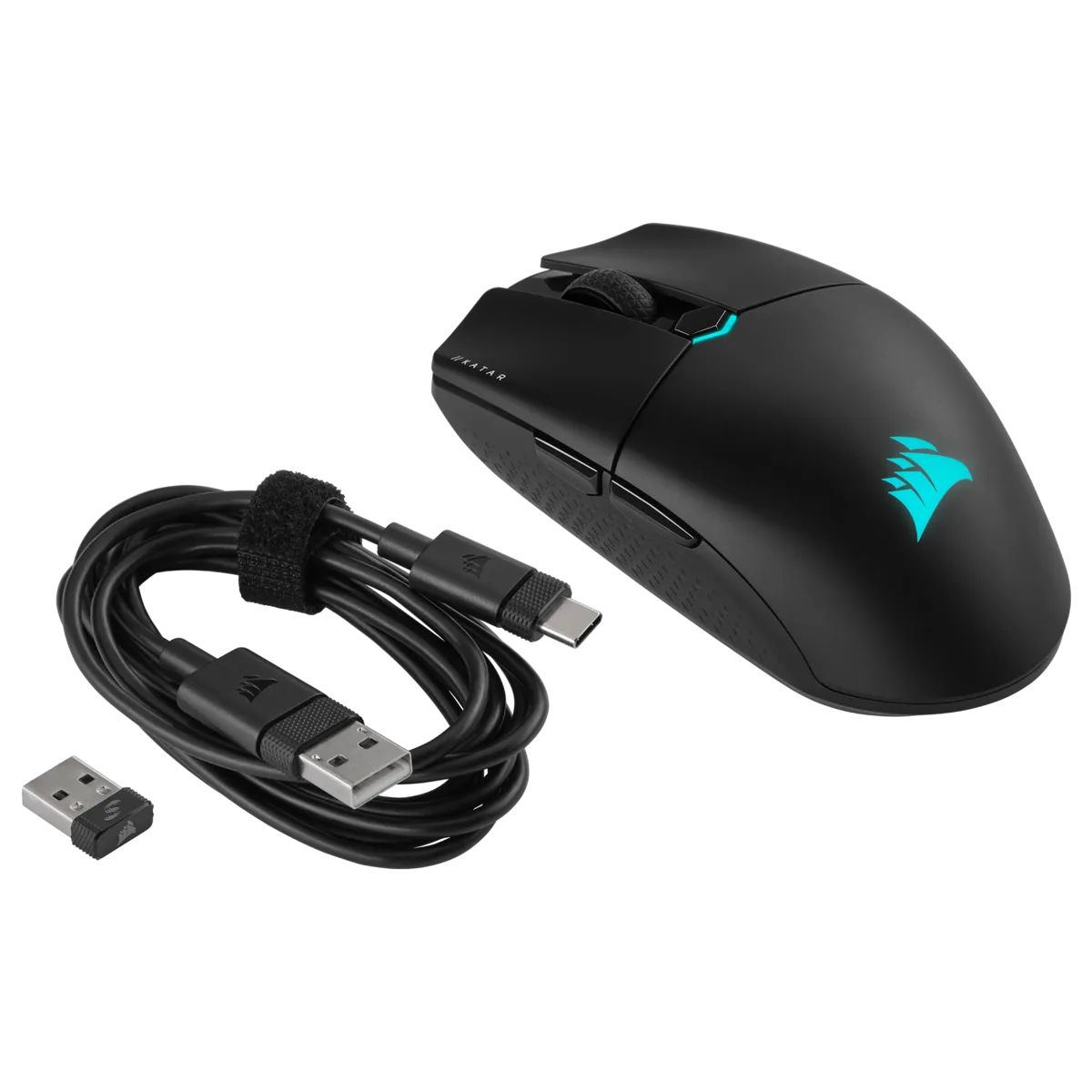 Corsair Katar Elite Wireles, Optical, RF Wireless + Bluetooth + USB Type-A, 26000 DPI, Black