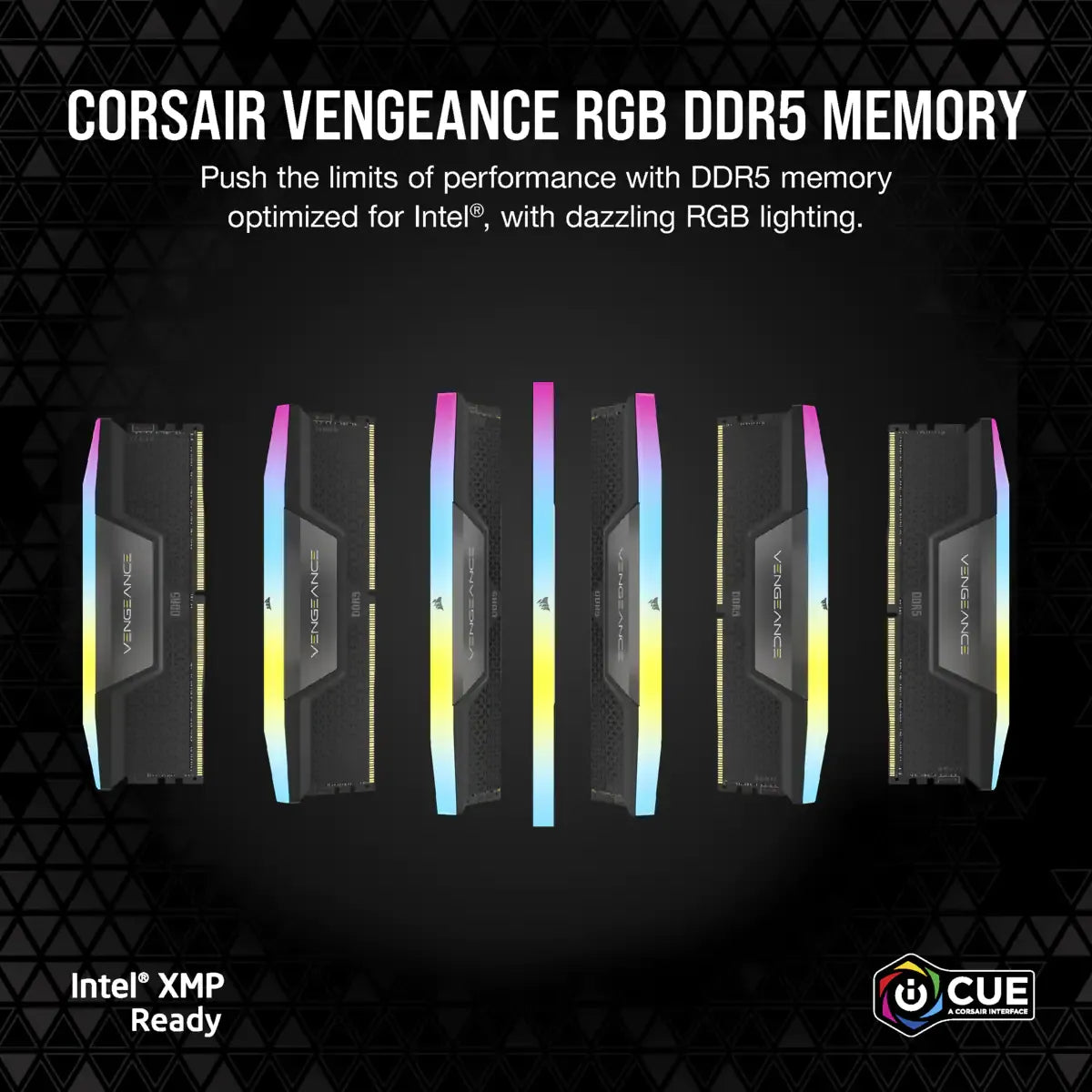 Corsair Vengeance RGB CMH64GX5M2B6000Z40, 64 GB, 2 x 32 GB, DDR5, 6000 MHz, 288-pin DIMM