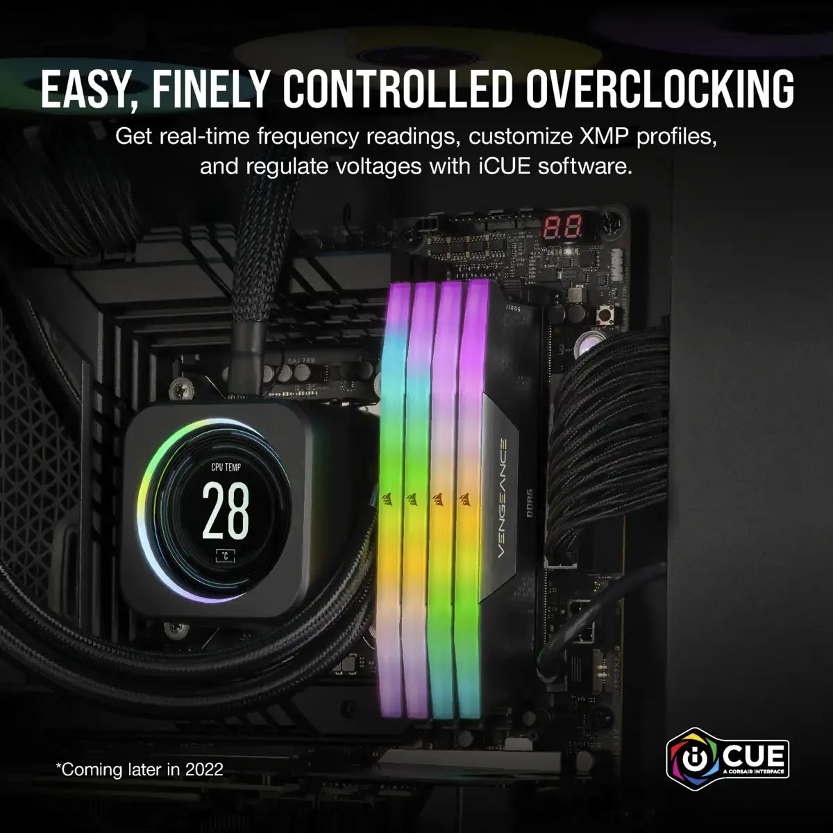 Corsair Vengeance RGB CMH64GX5M2B6000Z40, 64 GB, 2 x 32 GB, DDR5, 6000 MHz, 288-pin DIMM