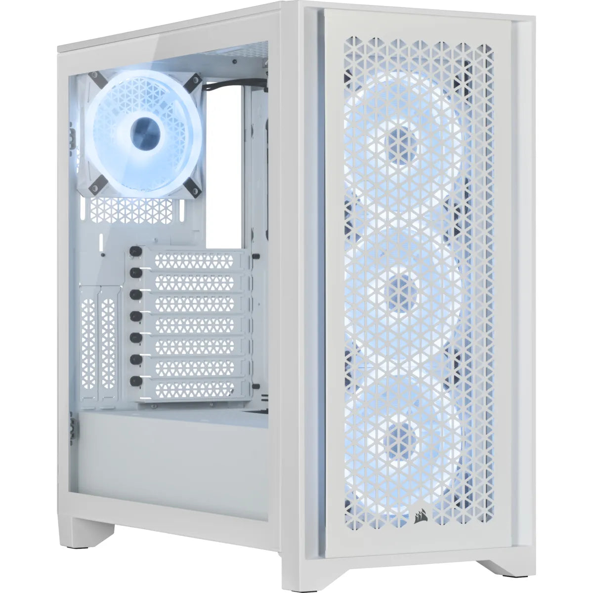 Corsair iCUE 4000D RGB, Midi Tower, PC, White, ATX, Tempered glass, 17 cm