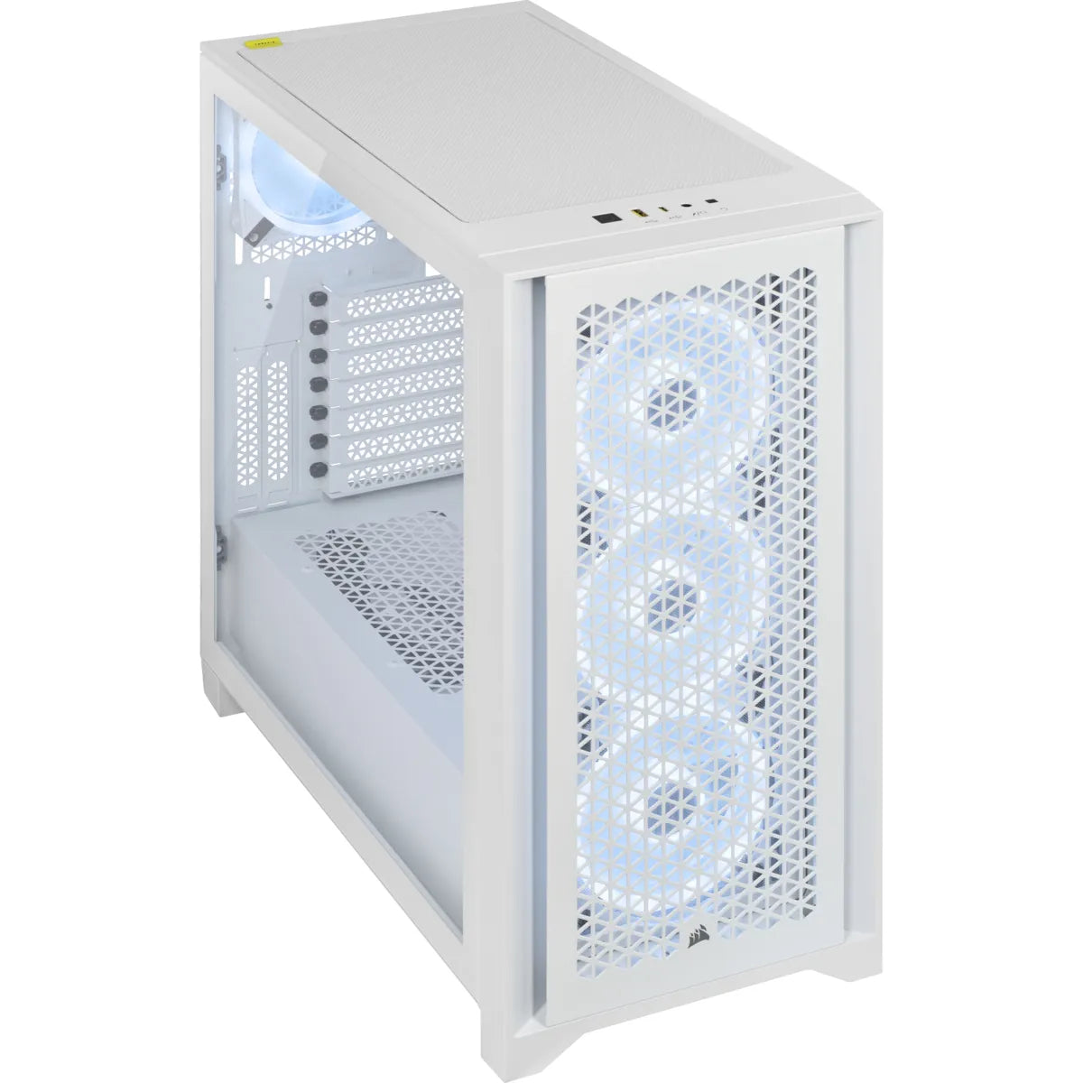 Corsair iCUE 4000D RGB, Midi Tower, PC, White, ATX, Tempered glass, 17 cm