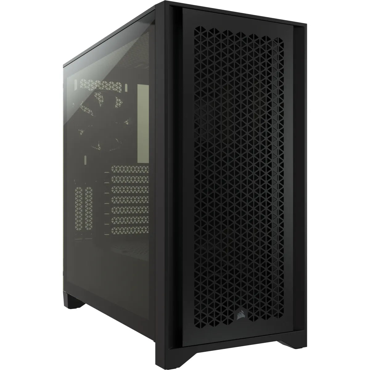 Corsair 4000D RGB, Midi Tower, PC, Black, ATX, Plastic, Steel, Tempered glass, 17 cm