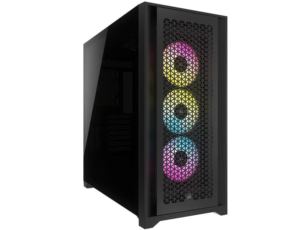 Corsair iCUE 5000D RGB Airflow, Midi Tower, PC, Black, ATX, EATX, micro ATX, Mini-ITX, Plastic, Steel, Tempered glass, Gaming