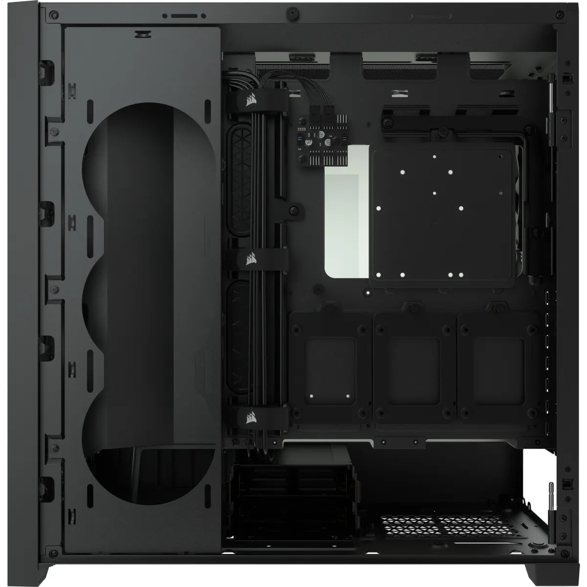 Corsair 5000D RGB, Midi Tower, PC, Black, ATX, Plastic, Steel, Tempered glass, 17 cm