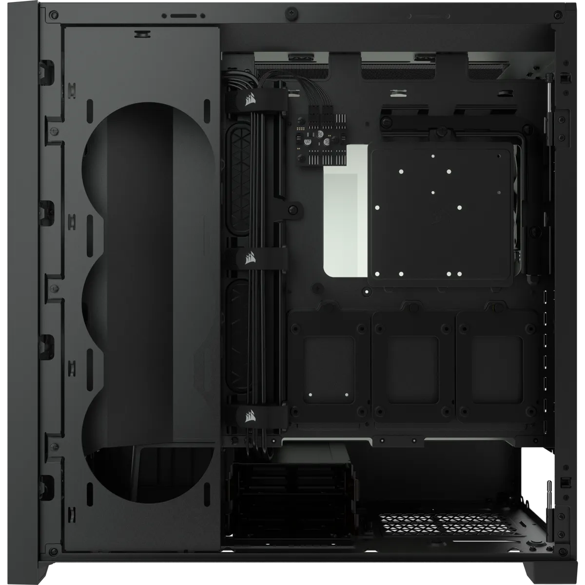 Corsair iCUE 5000D RGB Airflow, Midi Tower, PC, Black, ATX, EATX, micro ATX, Mini-ITX, Plastic, Steel, Tempered glass, Gaming