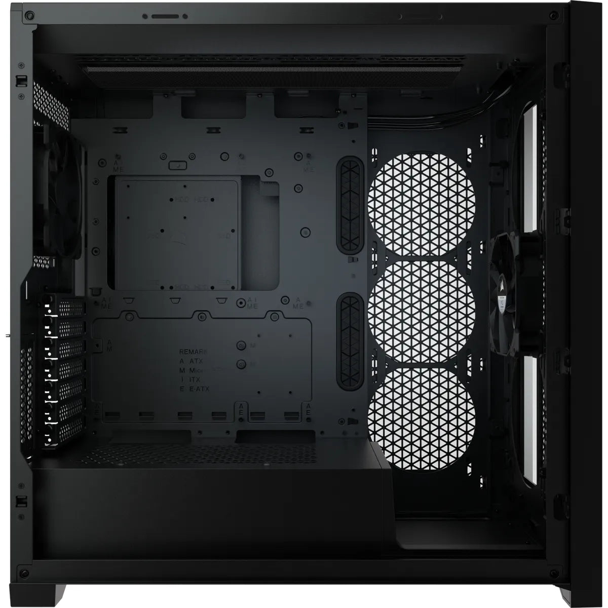 Corsair 5000D RGB, Midi Tower, PC, Black, ATX, Plastic, Steel, Tempered glass, 17 cm