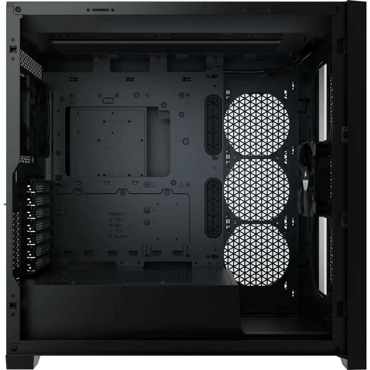 Corsair iCUE 5000D RGB Airflow, Midi Tower, PC, Black, ATX, EATX, micro ATX, Mini-ITX, Plastic, Steel, Tempered glass, Gaming