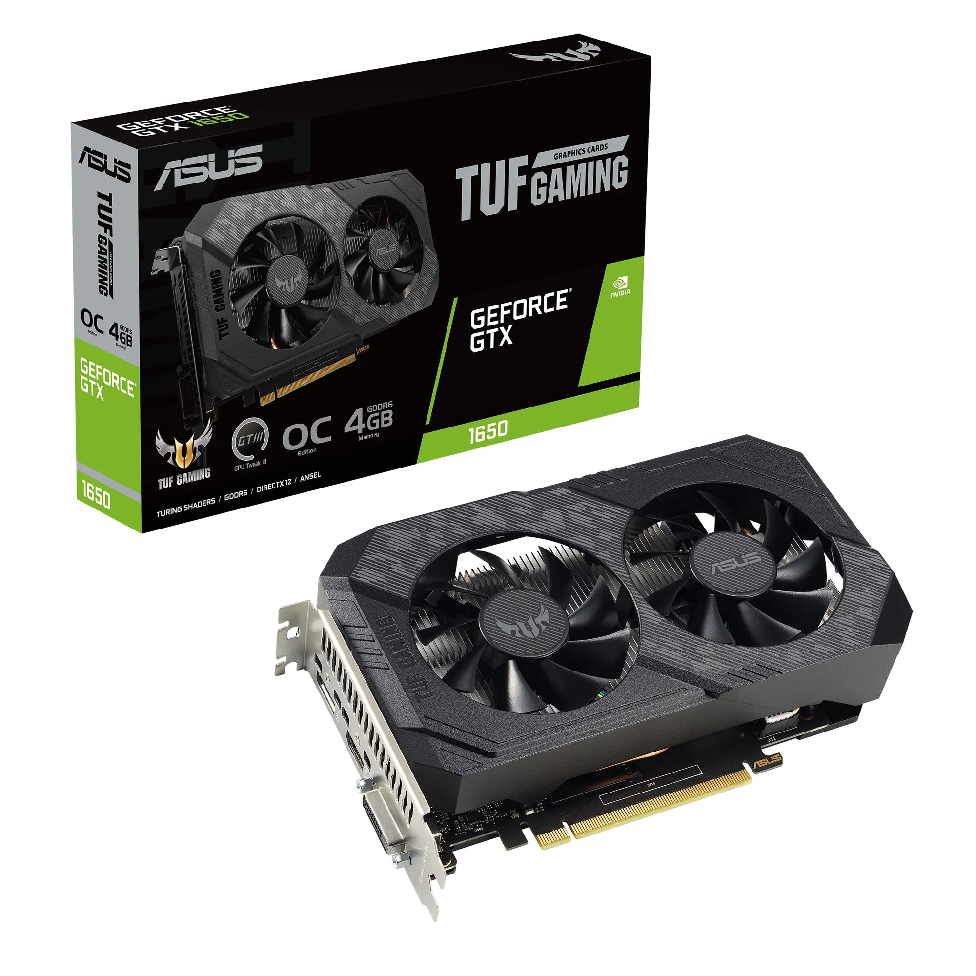 ASUS TUF Gaming TUF-GTX1650-O4GD6-P-V2-GAMING, GeForce GTX 1650, 4 GB, GDDR6, 128 bit, 7680 x 4320 pixels, PCI Express 3.0