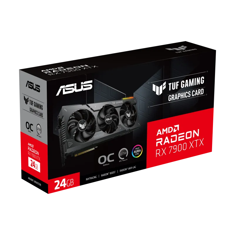 ASUS TUF Gaming TUF-RX7900XTX-O24G-GAMING, Radeon RX 7900 XTX, 24 GB, GDDR6, 384 bit, 7680 x 4320 pixels, PCI Express 4.0