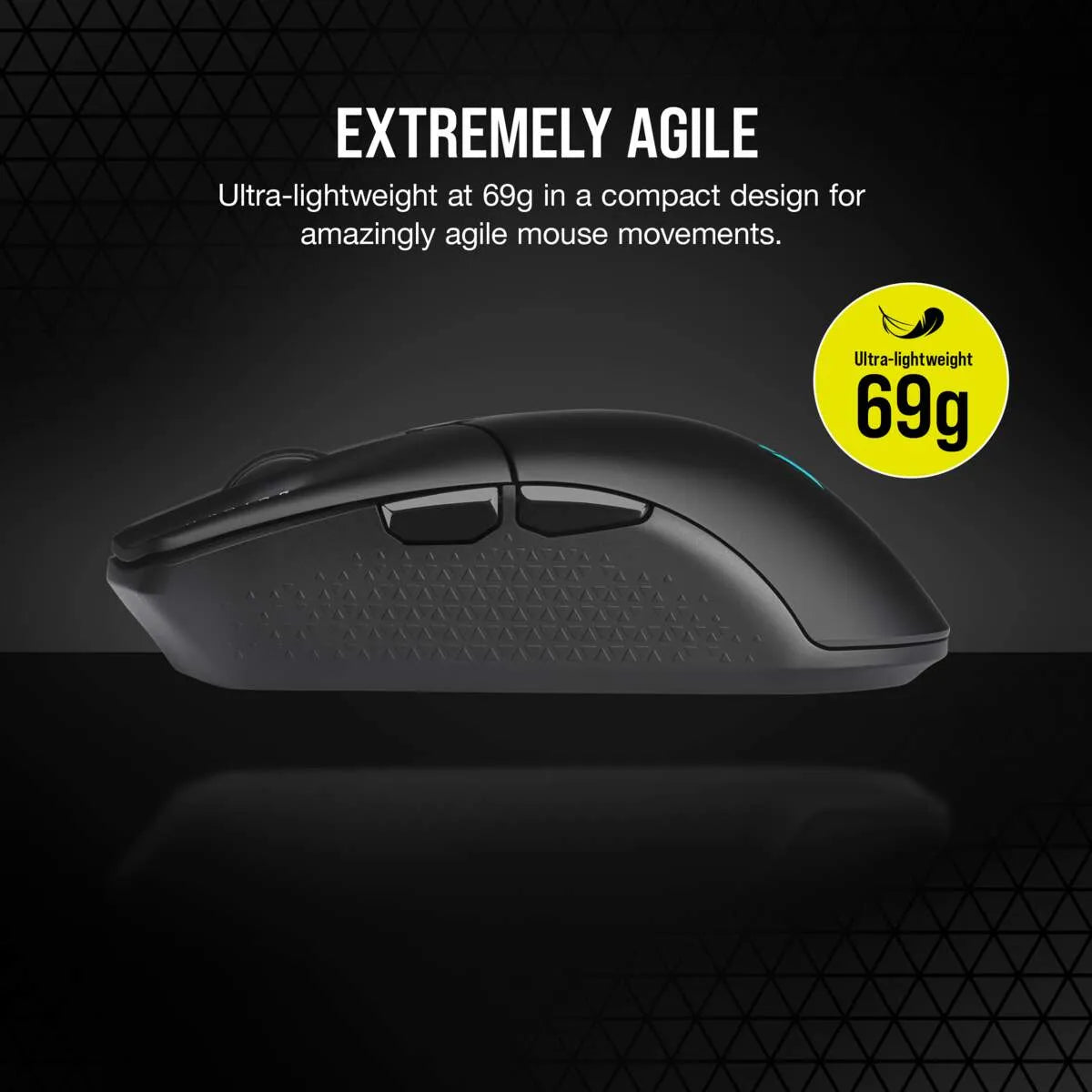 Corsair Katar Elite Wireles, Optical, RF Wireless + Bluetooth + USB Type-A, 26000 DPI, Black