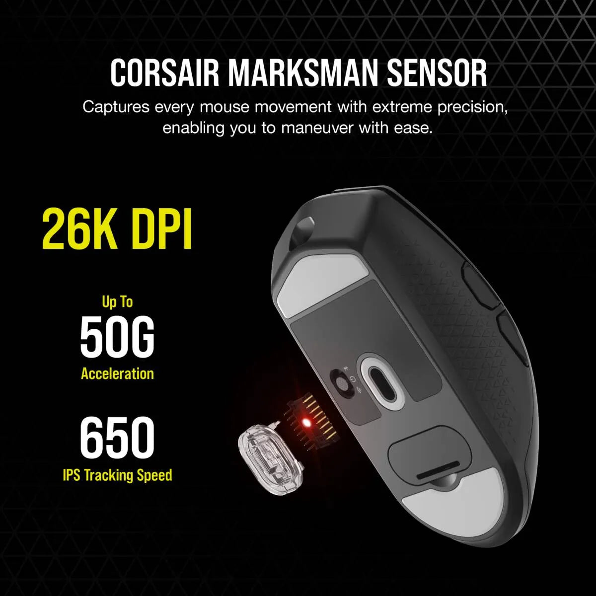 Corsair Katar Elite Wireles, Optical, RF Wireless + Bluetooth + USB Type-A, 26000 DPI, Black