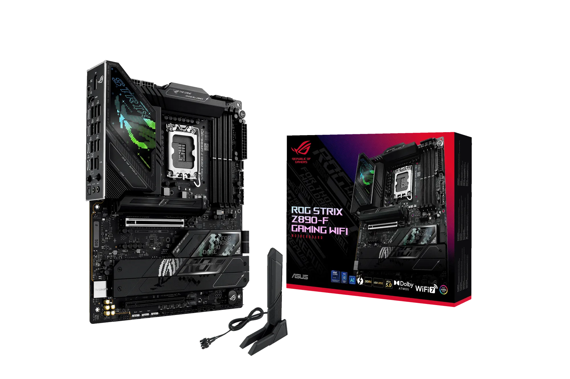 ASUS ROG STRIX Z890-F GAMING WIFI, Intel, LGA 1851 (Socket V1), Intel Core Ultra (Series 2), DDR5-SDRAM, 192 GB, DIMM