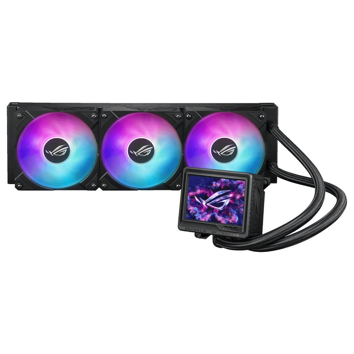 ASUS Cooler Water block dimention: 89x91x108 mm. Block Material (CPU Plate):Copper. Radiator Dimension: 399.5x120x30mm