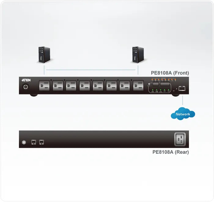15A/10A 8-Outlet 1U Outlet-Metered & Switched eco PDU