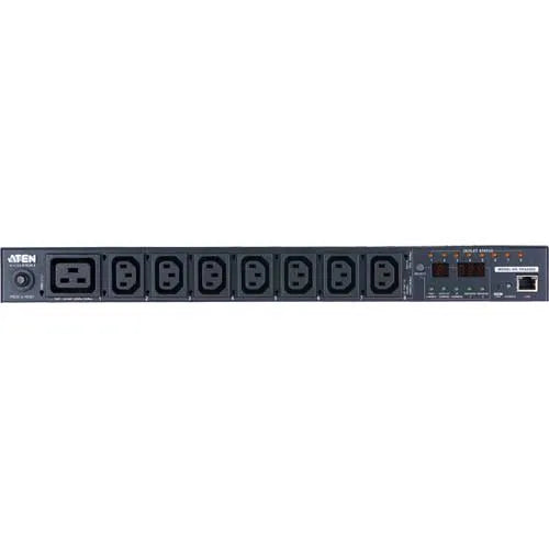 ATEN PE8208G, Monitored, 1U, Horizontal/Vertical, Metal, Black, 8 AC outlet(s)