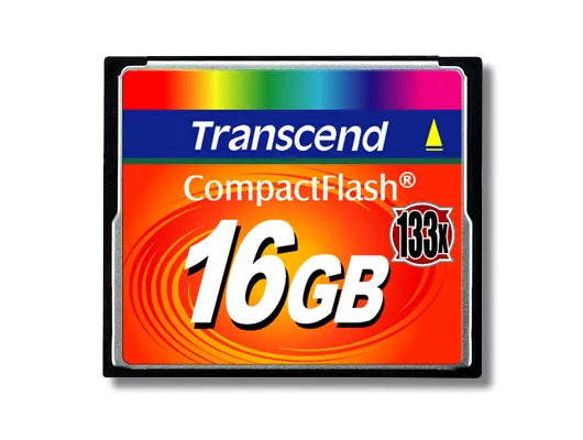 Transcend CompactFlash 133x 16GB, 16 GB, CompactFlash, MLC, 50 MB/s, 20 MB/s, Black