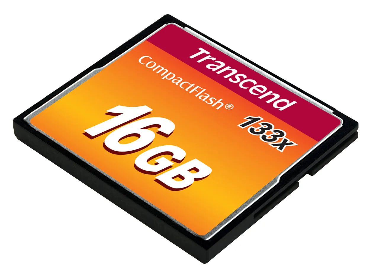 Transcend CompactFlash 133x 16GB, 16 GB, CompactFlash, MLC, 50 MB/s, 20 MB/s, Black