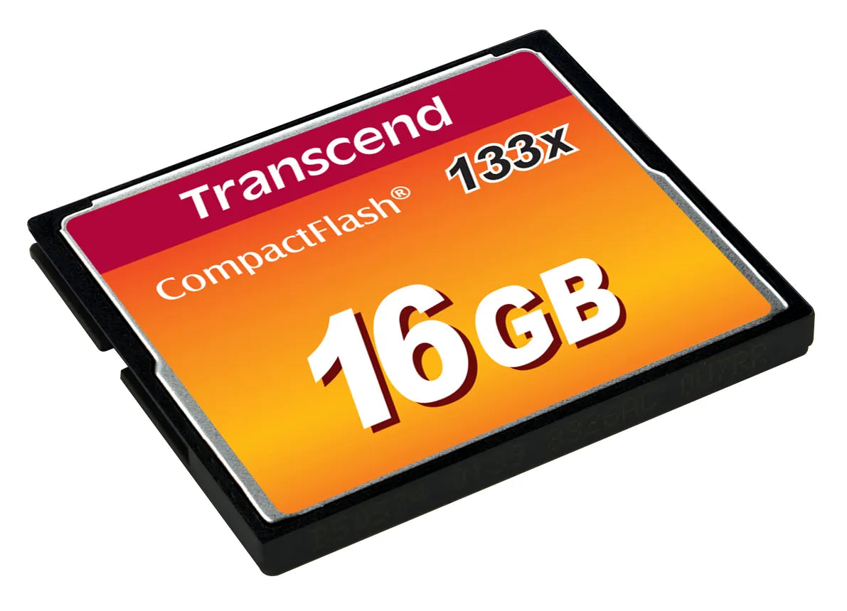 Transcend CompactFlash 133x 16GB, 16 GB, CompactFlash, MLC, 50 MB/s, 20 MB/s, Black