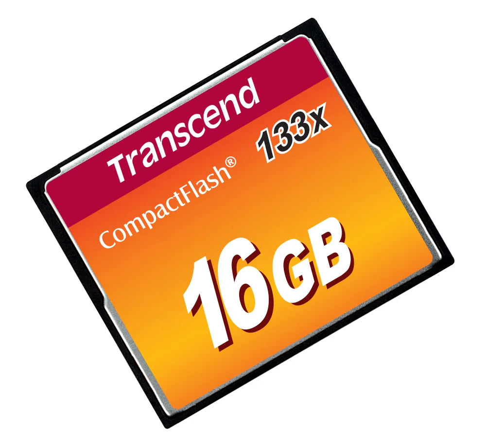 Transcend CompactFlash 133x 16GB, 16 GB, CompactFlash, MLC, 50 MB/s, 20 MB/s, Black