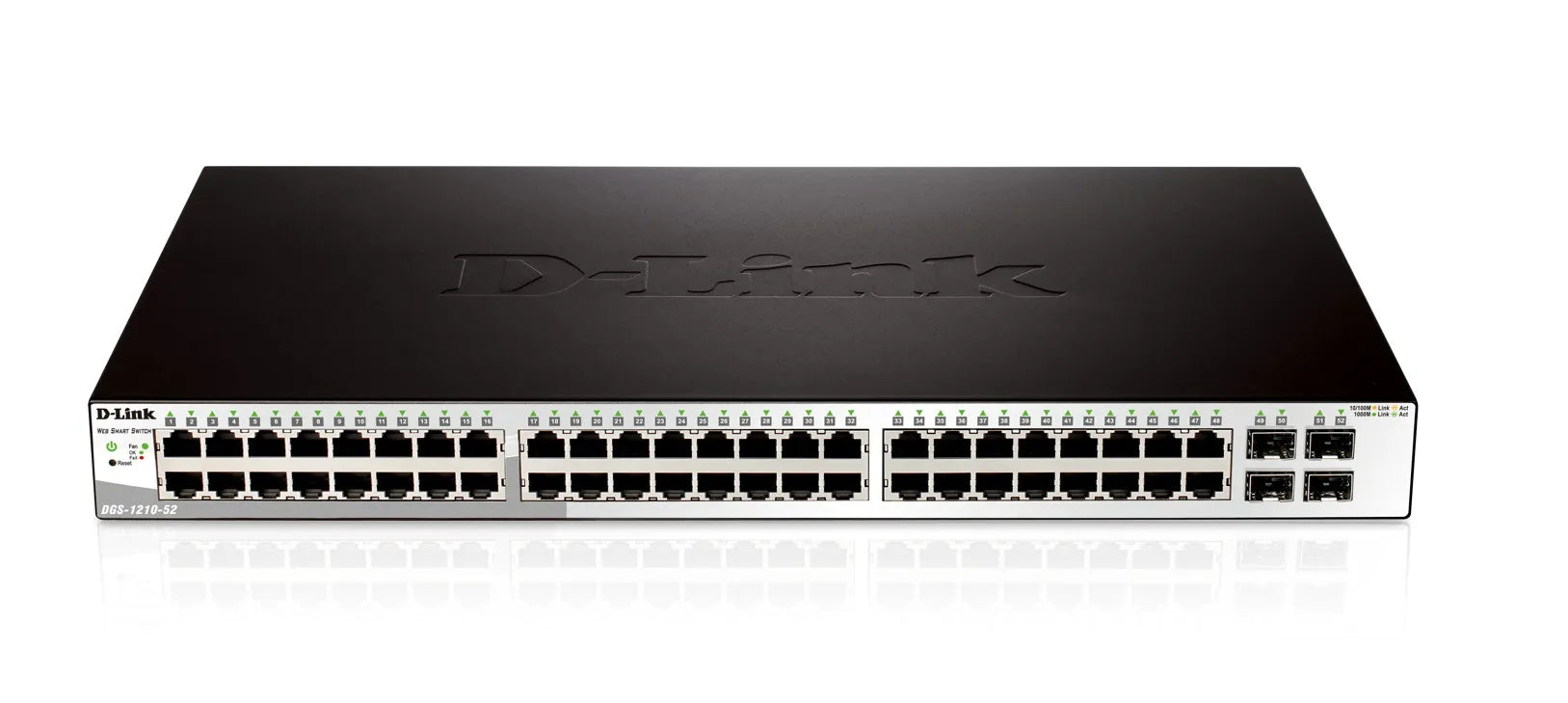 D-Link DGS-1210-52, Managed, L2, Gigabit Ethernet (10/100/1000), Full duplex, Rack mounting, 1U