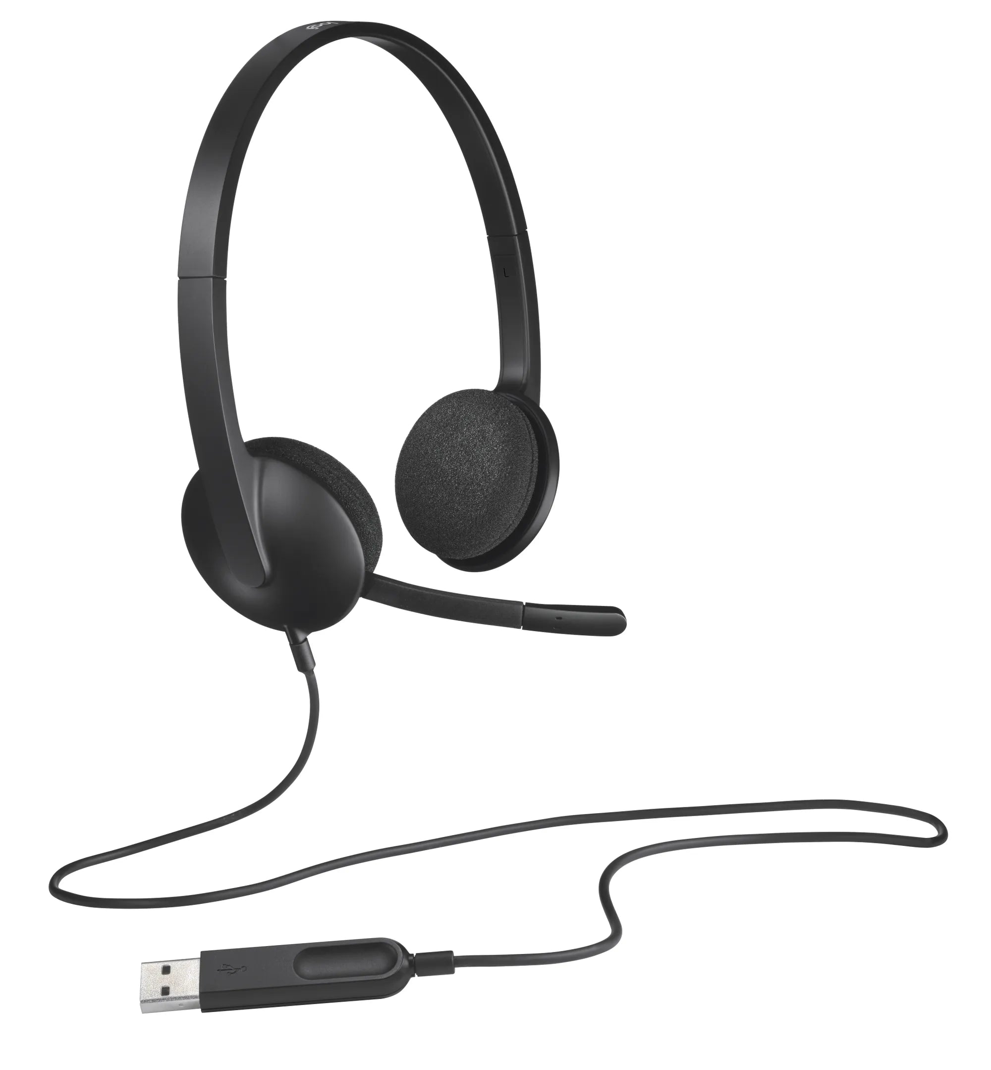 Logitech Headset H340 USB Stereo Internet headset over the head type with adjustable lightweight design noise cancelling with BL