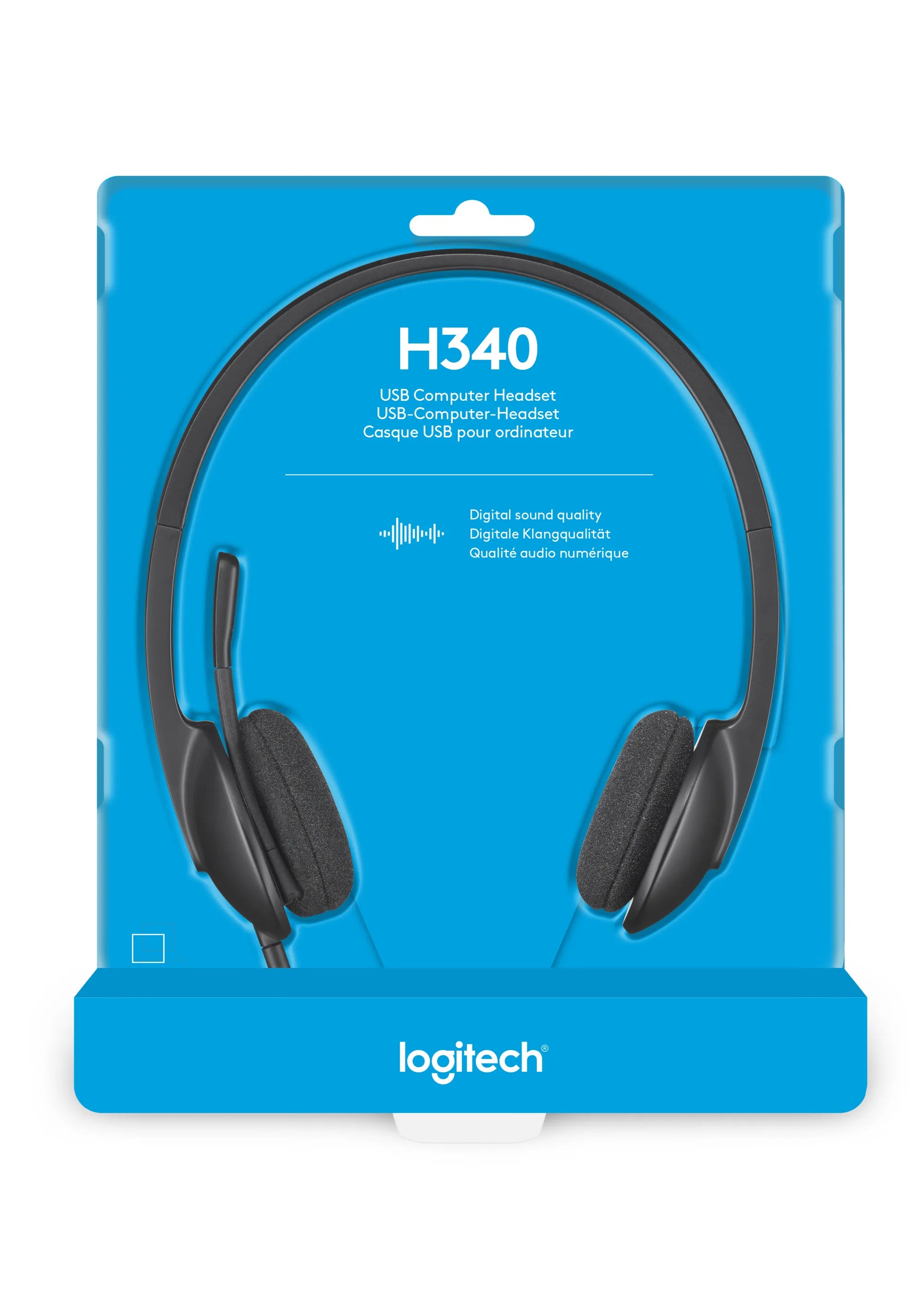 Logitech Headset H340 USB Stereo Internet headset over the head type with adjustable lightweight design noise cancelling with BL