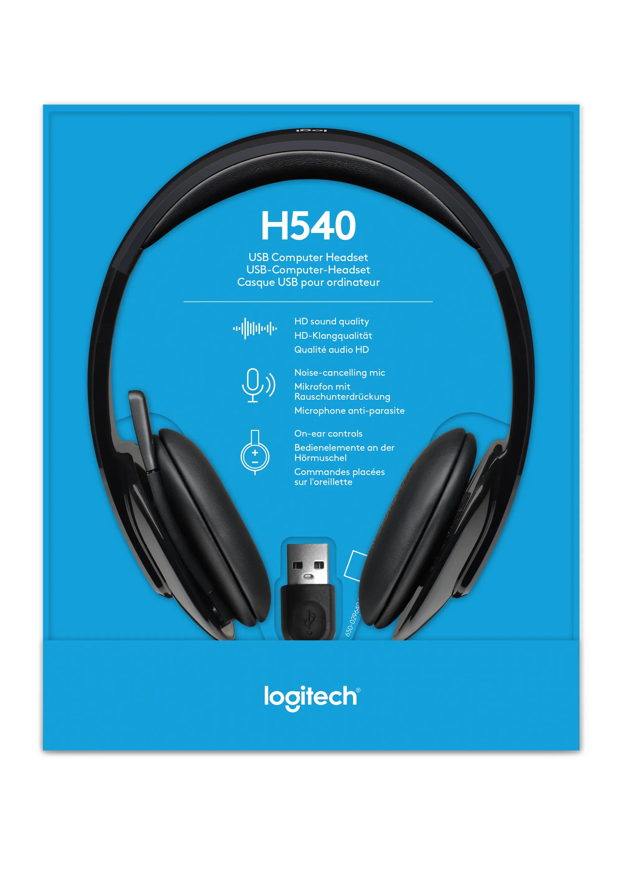 Logitech H540, Headset, Head-band, Gaming, Black, Binaural, Digital