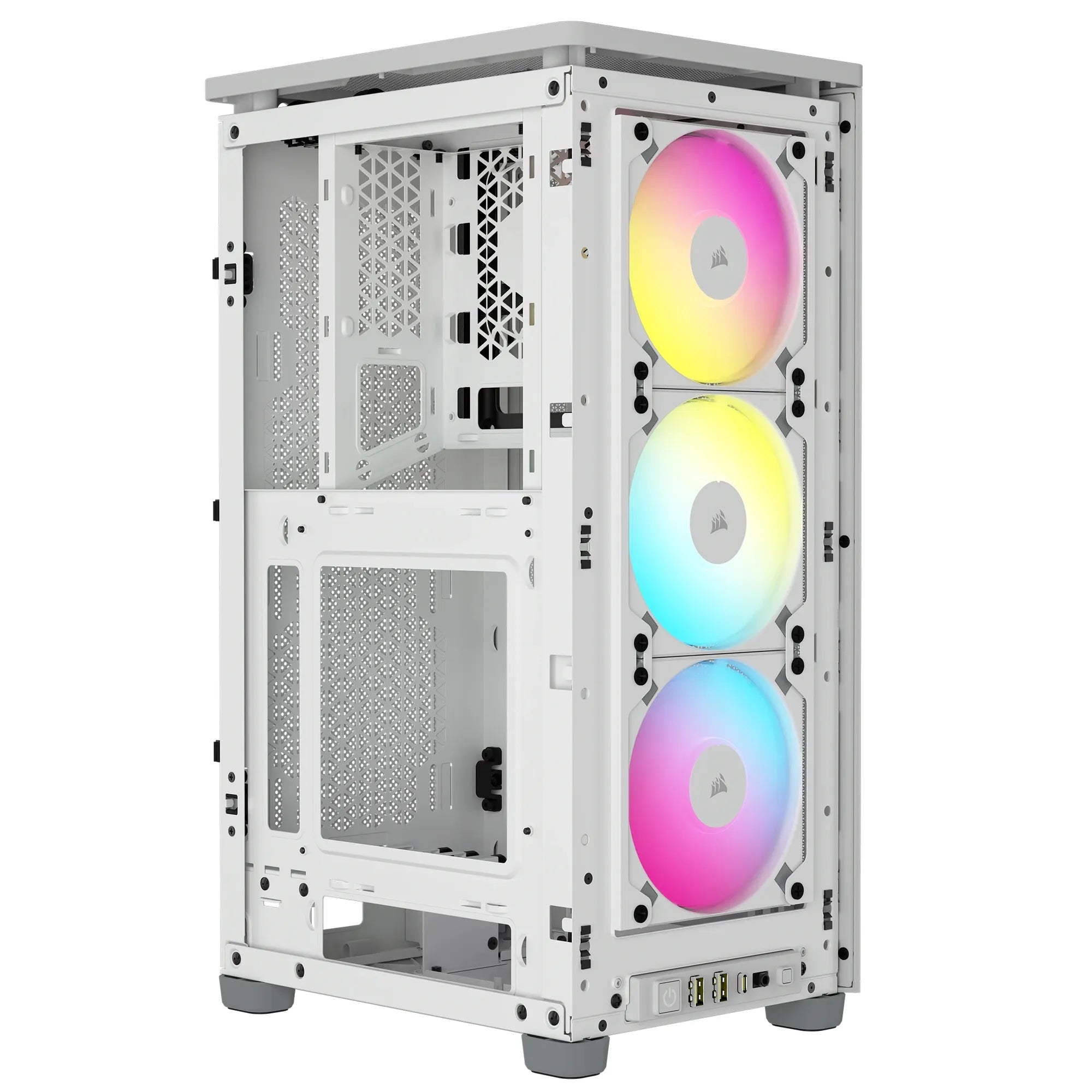 Corsair 2000D RGB Airflow, Small Form Factor (SFF), PC, White, Mini-ITX, Mesh, Tempered glass, Multi